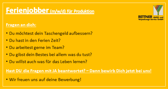 Ferienjobber Produktion